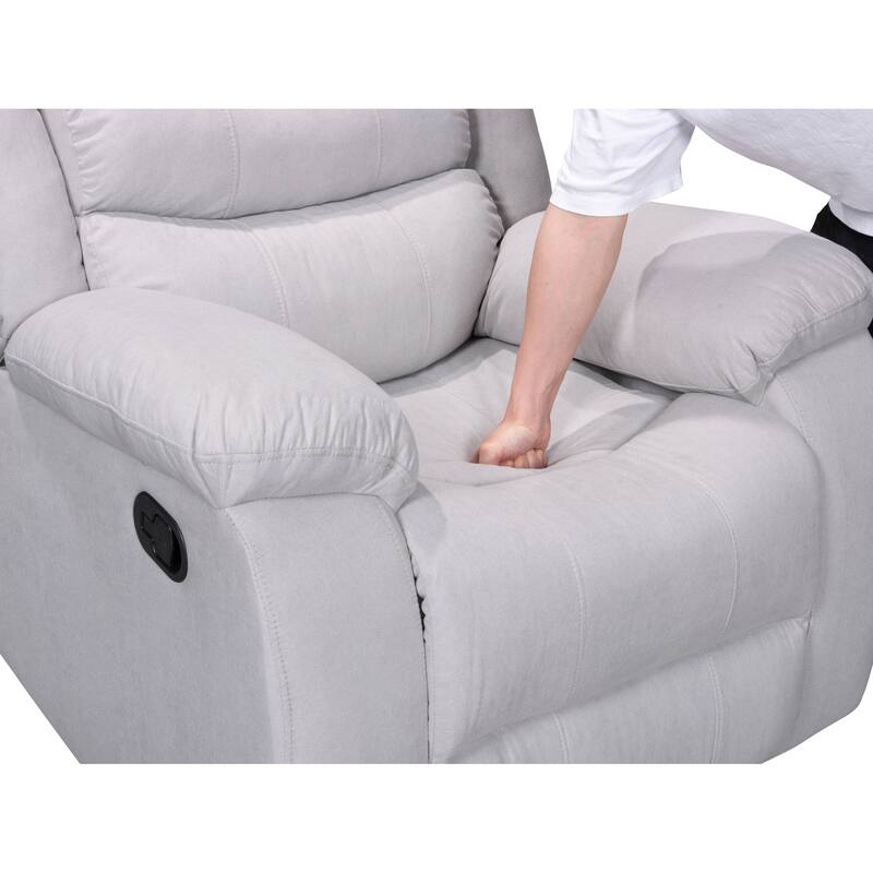 Q-Max Manual Recliner Chair with Overstuffed Cushions for Bedroom and Living Room Reclining Single Sofa Chair