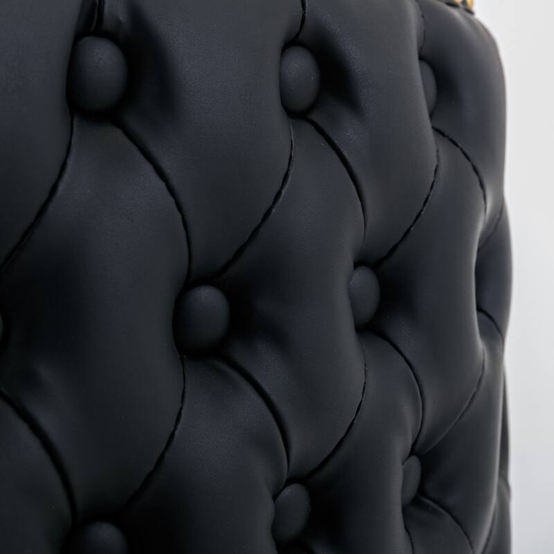 GDF Studio - Riveton Modern PU Upholstered Swivel Bar Stools with Adjustable Height and Tufted Back, Chrome Base (Set of 2)