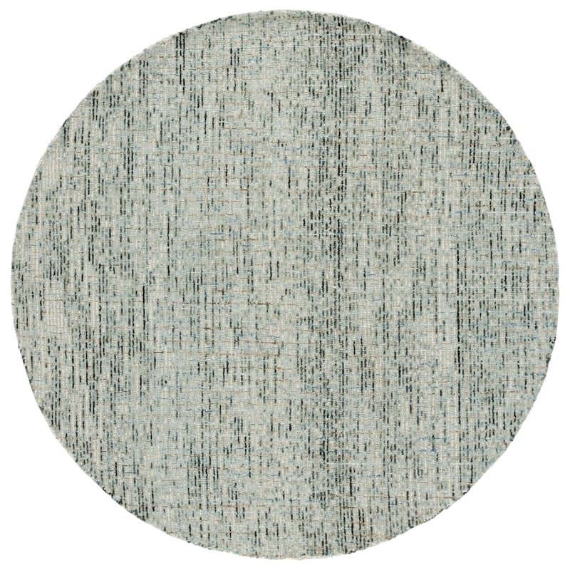 SAFAVIEH Handmade Abstract Lottie Modern Wool Rug - 6' Round - Green/Ivory - Round