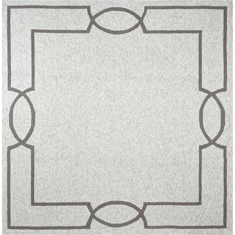 Libby Langdon Hamptons Ocean Madison Indoor/ Outdoor Area Rug - 7' Square - Light Grey