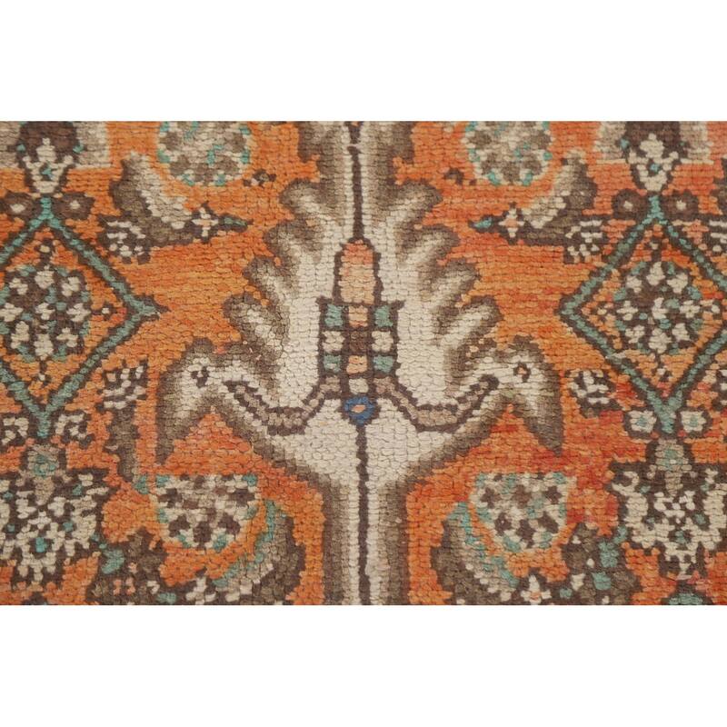 Hand Knotted Oriental 100% Wool Carpet Traditional Medallion Oranges & Rust Hamedan Area Rug - 8' 6'' X 5' 0''