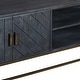 preview thumbnail 3 of 3, 53 Inches Plank Design 2 Door Mango Wood TV Media Cabinet with Metal Base, Gray