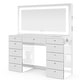 preview thumbnail 5 of 26, Boahaus Elara Extra-Large Vanity Desk with 11 Drawers – Smart LED Mirror & Speakers, Hollywood Lights, or Standard Mirror