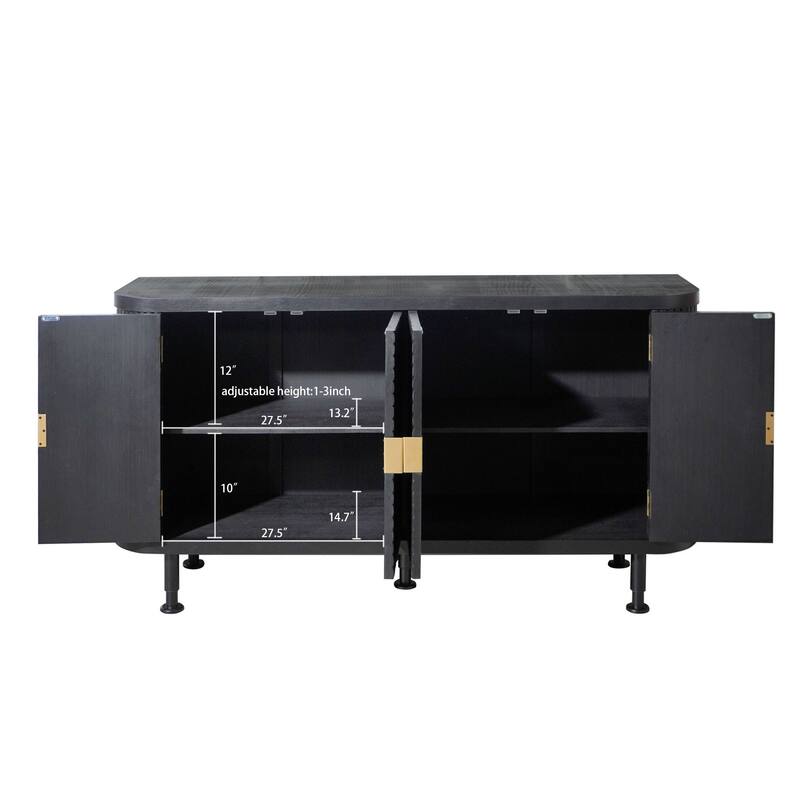 Modern Buffet Cabinet with Adjustable Shelves and Four Doors for Hallway, Entryway, Living Room