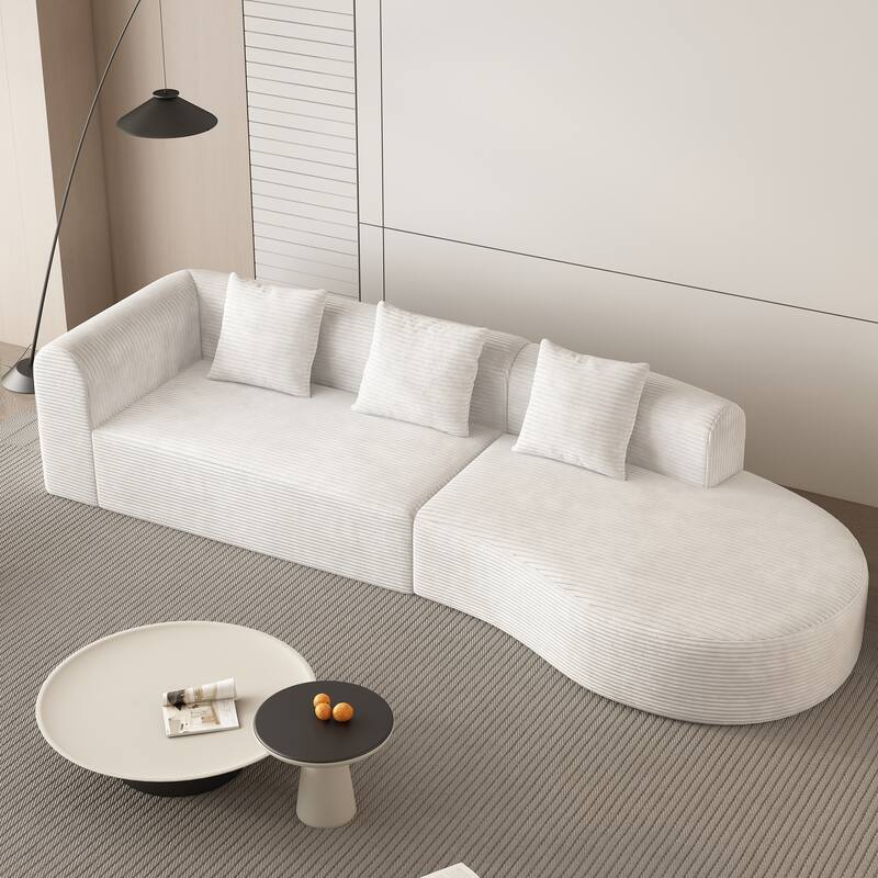123*37 inch extra large deep modular sofa, cloud sofa 4-person sofa, can sit or lie down, living room corduroy modular s
