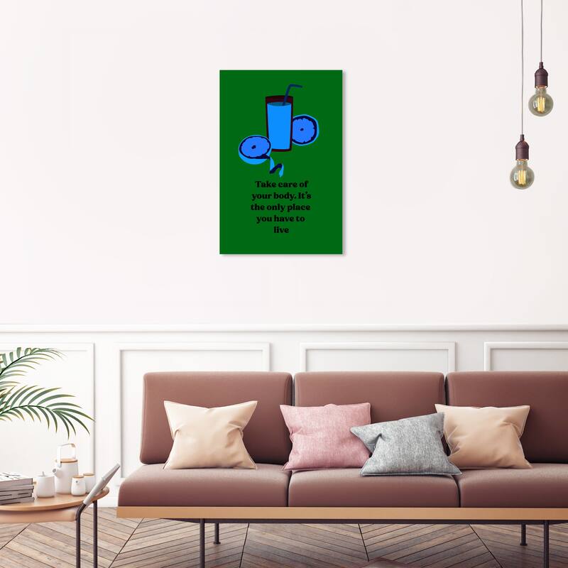 Wynwood Studio Canvas Drinks and Spirits Your Temple Orange and Modern & Contemporary Wall Art Canvas Print - 30 x 20