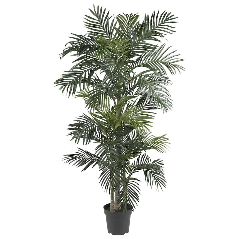 Nearly Natural 6.5' Golden Cane Artificial Palm Tree - Green