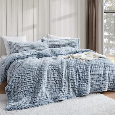 Cozy Peaks - Coma Inducer Oversized Comforter Set - Chevron Frosted Navy