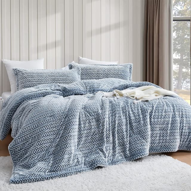 Cozy Peaks - Coma Inducer Oversized Comforter Set - Chevron Frosted Navy