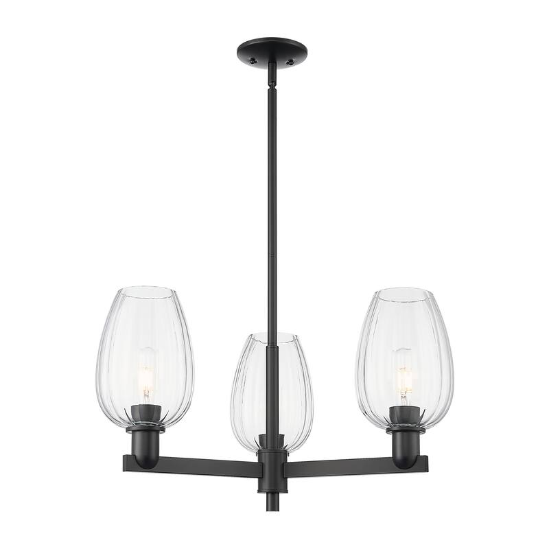 Innovations Lighting Downtown Urban - Preston - 3 Light 18" Flute Shade Stem Hung Chandelier