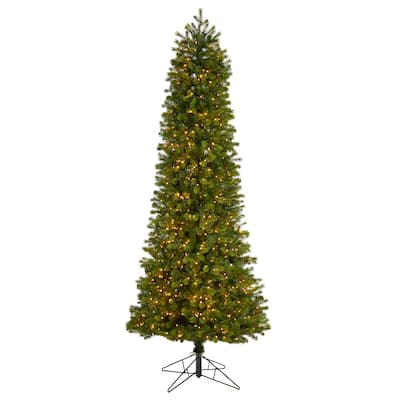 8.5' Slim Colorado Mountain Spruce Artificial Christmas Tree with 900 Warm White Micro LED Lights