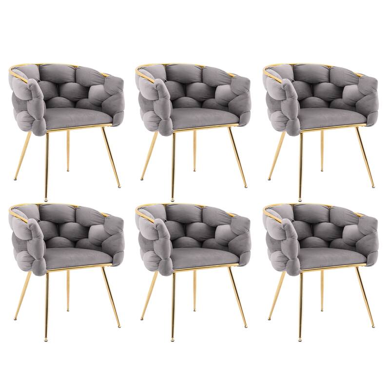 Modern Velvet Dining Chair with Metal Legs