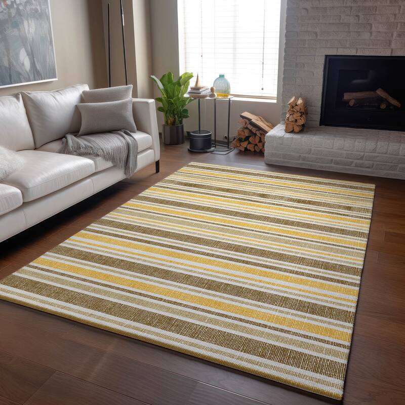 Premium Washable Super Soft Modern Cabana Stripe Mayfield Rug