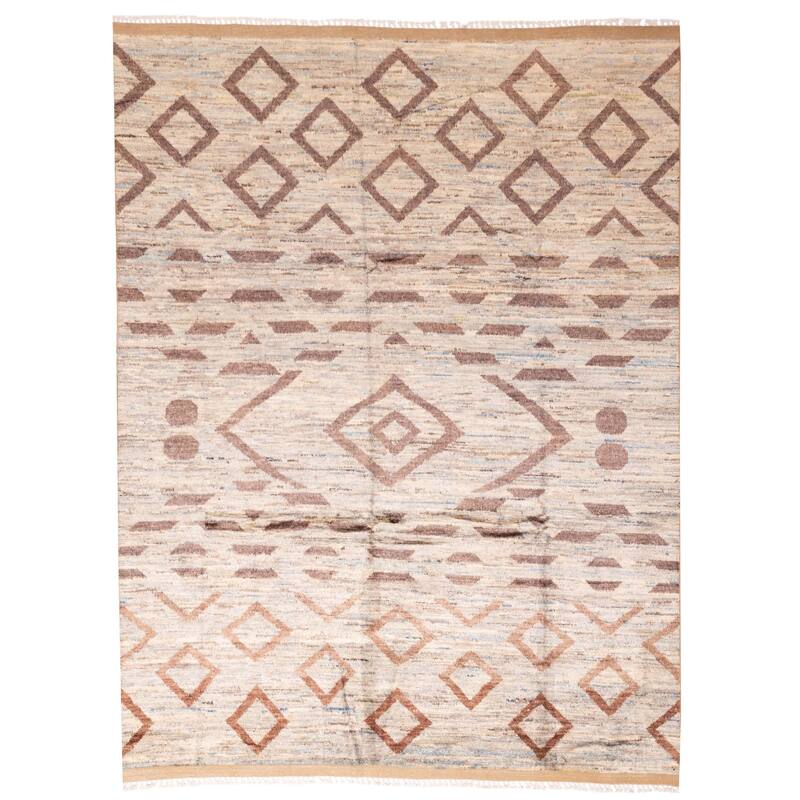 ECARPETGALLERY Hand-knotted Pak Finest Marrakesh Light Grey Wool Rug - 9'2 x 12'2