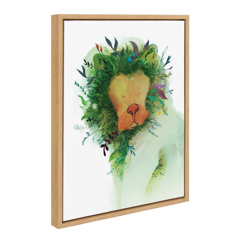 Kate and Laurel Sylvie Jungle King Framed Canvas by Faryn Hughes - 18x24 - Brown