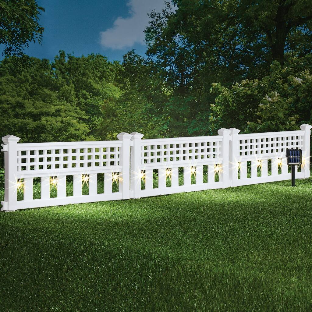 Solar White Garden Border Fence