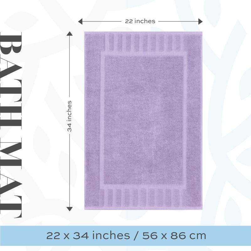White Classic Luxury Cotton Bath Mat 22x34 Set of 2