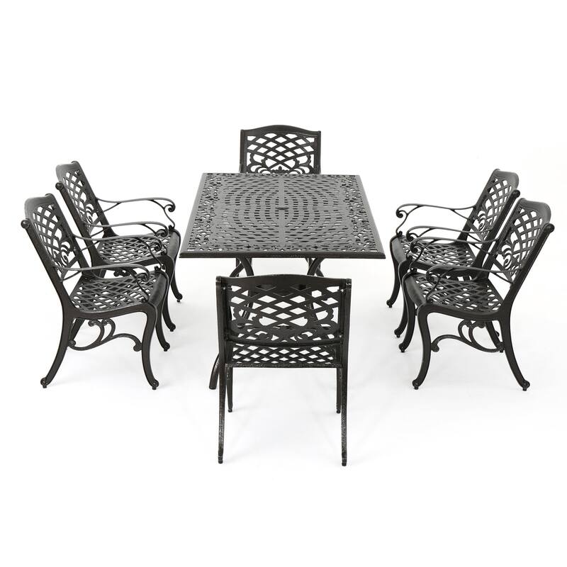 Hallandale 7-pc. Aluminum Bronze Dining Set by Christopher Knight Home