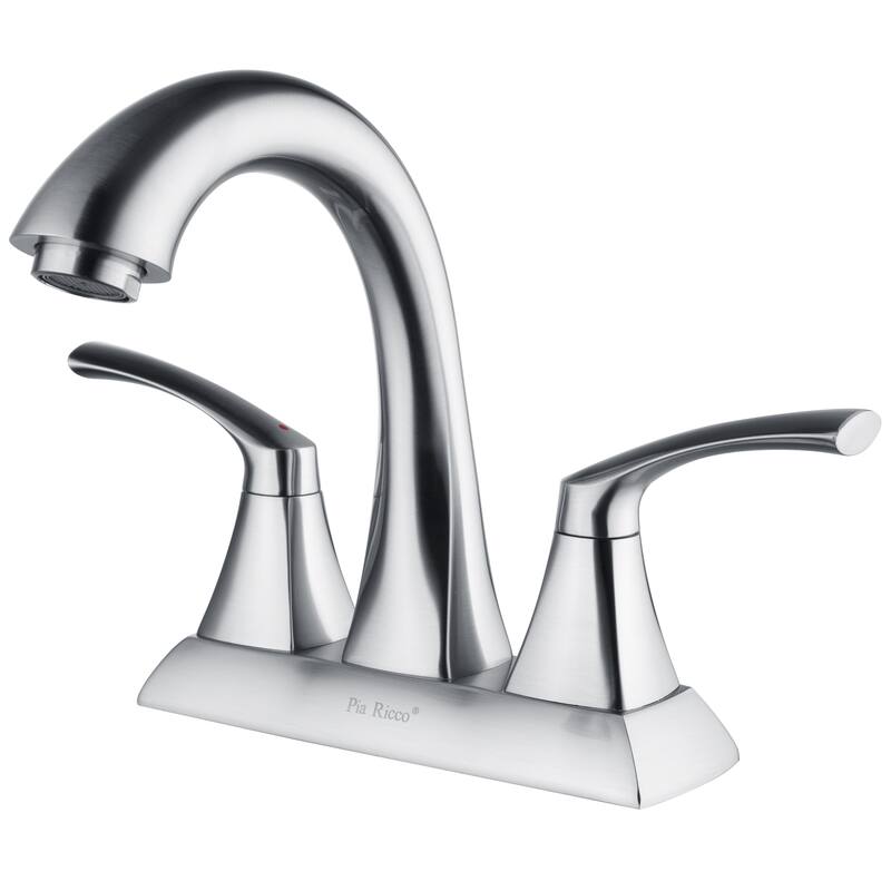 2-Handle Brushed Nickel Centerset Bathroom Sink Faucet with Drain Assembly