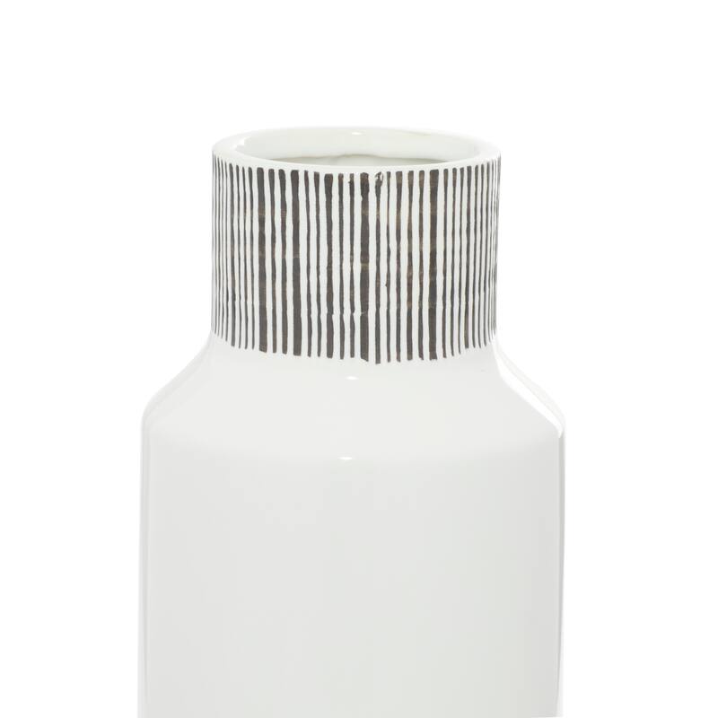 CosmoLiving by Cosmopolitan White Ceramic Modern Vase