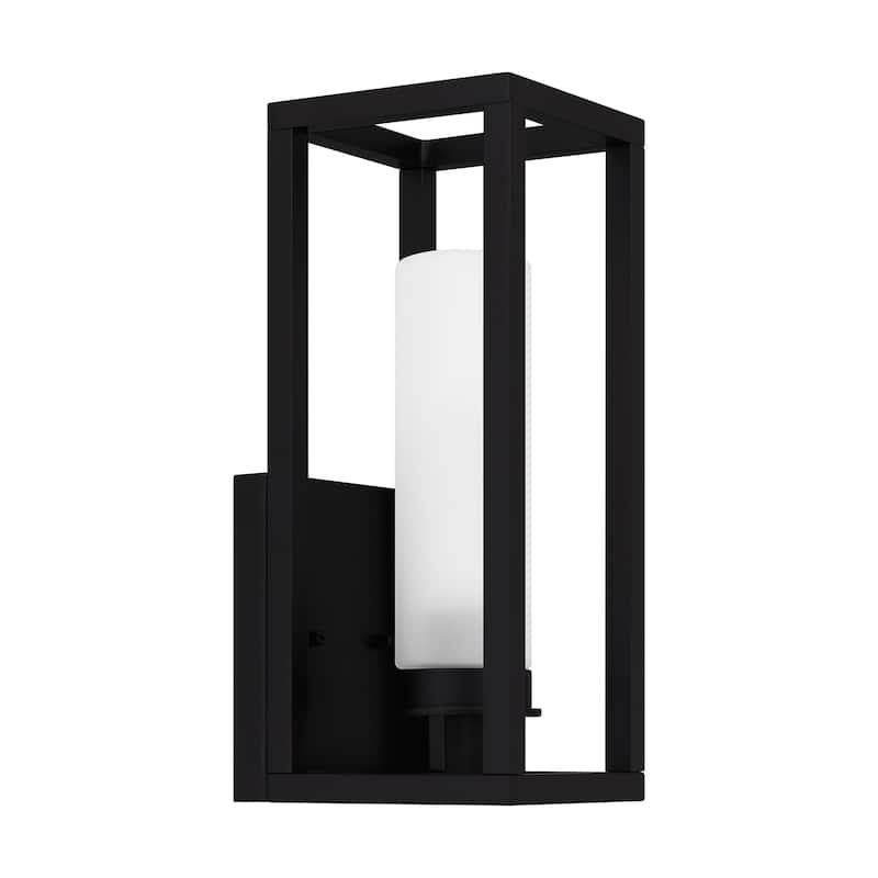 Neville 1-Light Matte Black Outdoor Wall Lantern