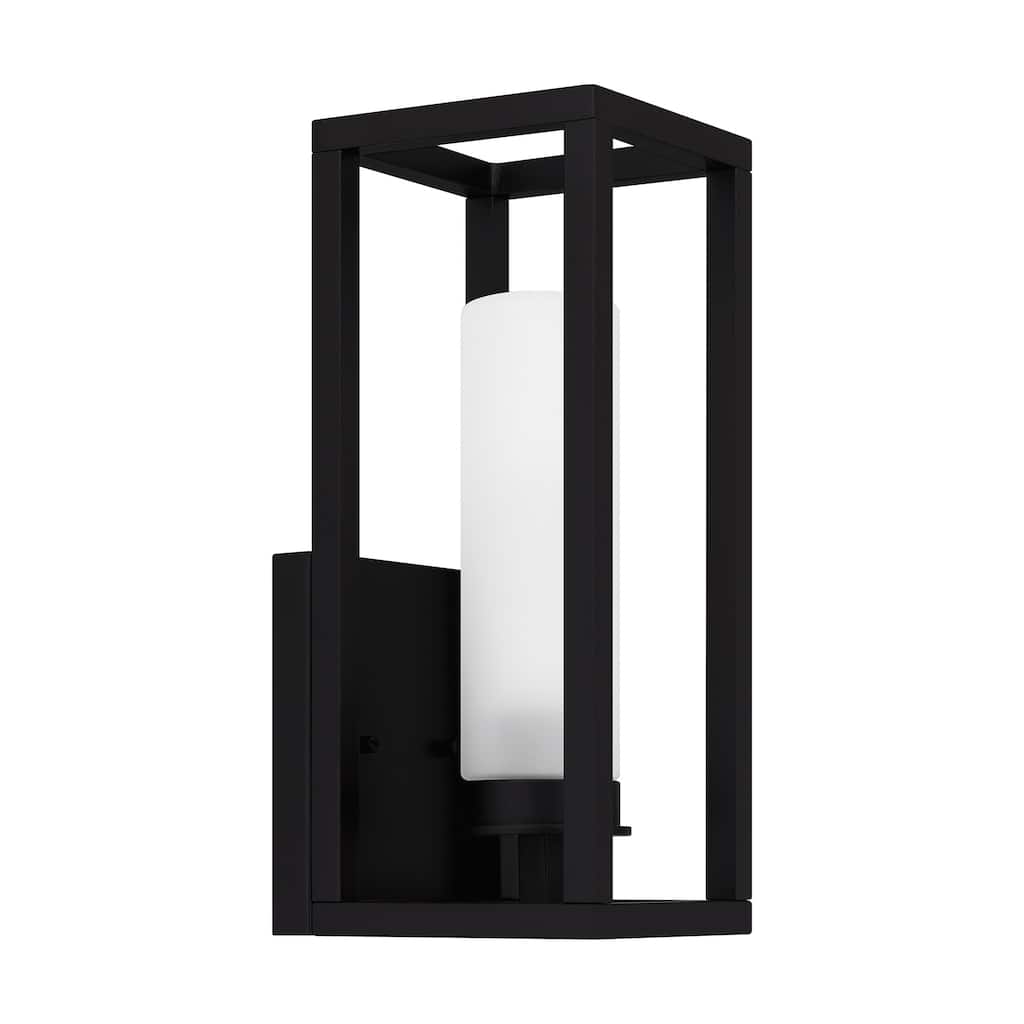 Neville 1-Light Matte Black Outdoor Wall Lantern