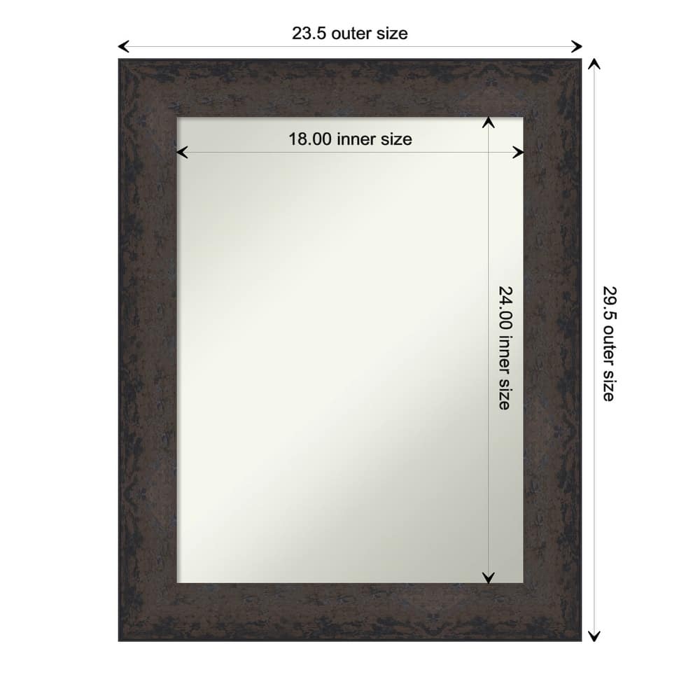 Dappled Non-Beveled Wood Framed Wall Mirror