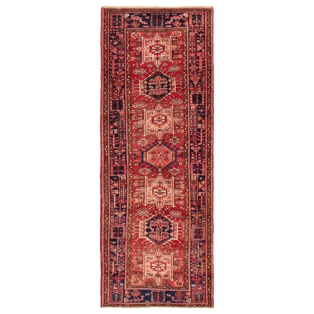 ECARPETGALLERY Hand-knotted Konya Anatolian Red Wool Rug - 3'10 x 10'4