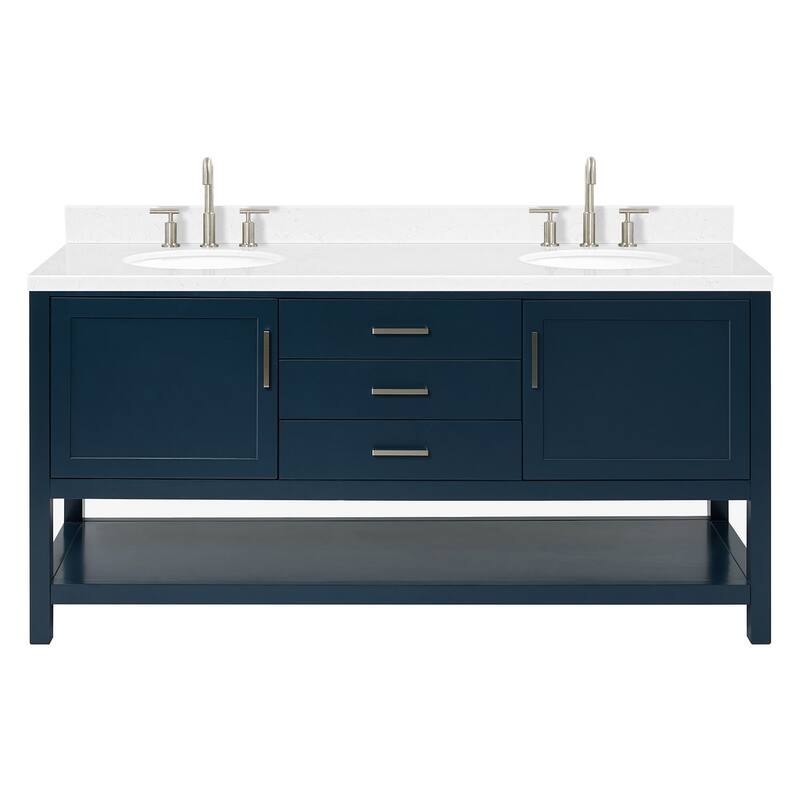 Ariel R072DCQOVO Bayhill 72" Free Standing Double Basin Vanity Set - Midnight Blue