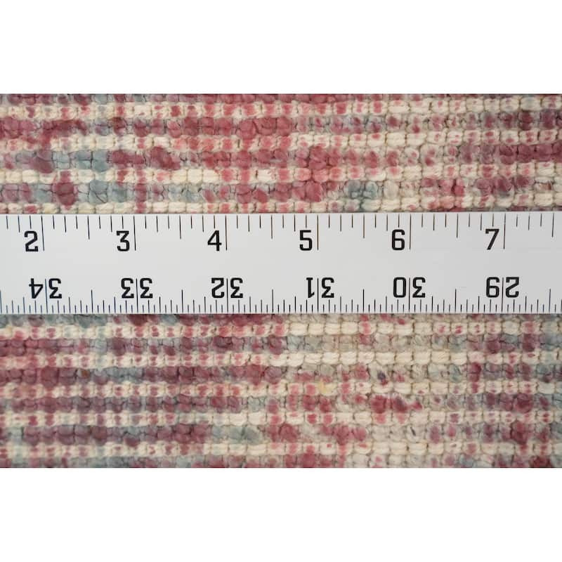 Hand Knotted Oriental Viscose Silk Carpet Modern Abstract Pink Abstract Area Rug - 7' 10'' X 5' 5''