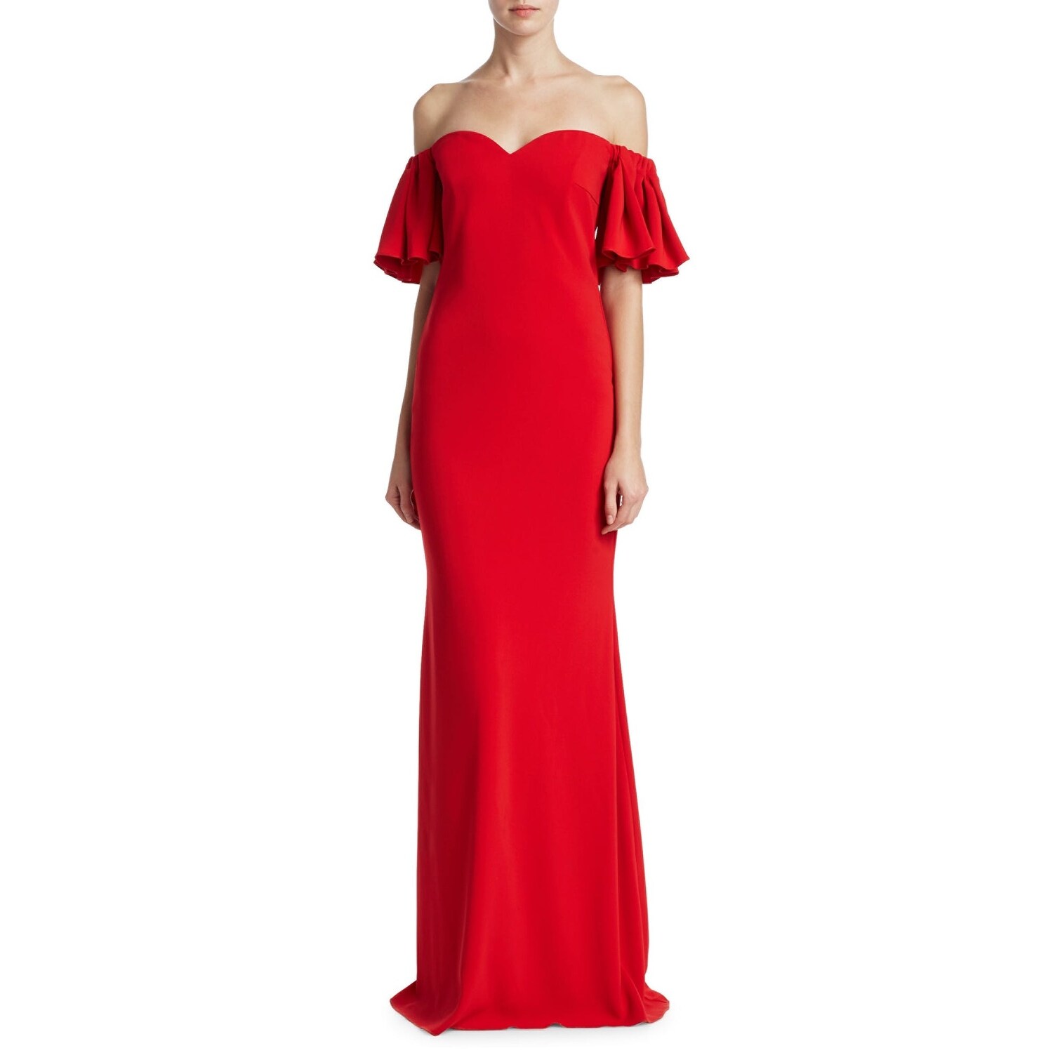 badgley mischka red ball gown