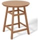 preview thumbnail 66 of 111, Laguna Hdpe All Weather Outdoor Patio 35" Round Counter Table Teak
