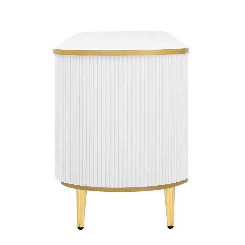 Modern TV Stand for Living Room, Entertainment Center for TVs Up to 80", Wood Media Console with 4 Drawers and 1 Cabinet