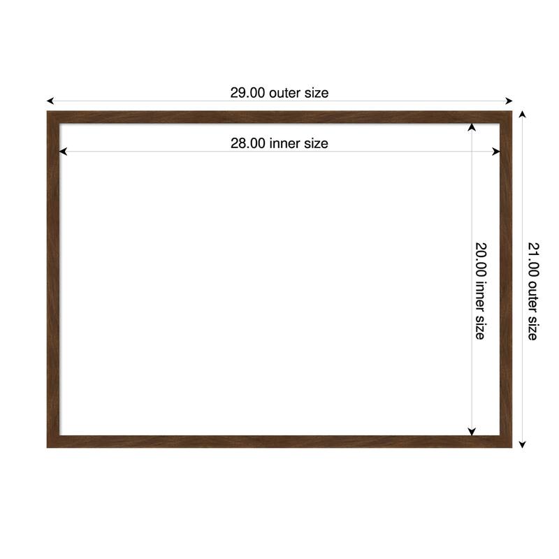 Amanti Art Carlisle Blonde Narrow Framed Dry Erase Magnetic Board - 29 x 21 in - Carlisle Brown Narrow
