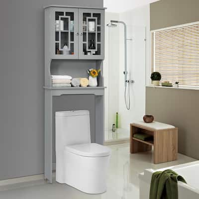 Over The Toilet Storage Space Saver Bathroom Organizer with Cabinet