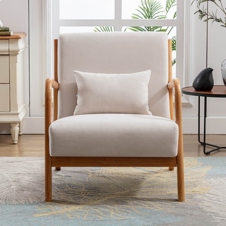 Modern Accent Chair with Solid Wood Frame - Bed Bath & Beyond - 36723075