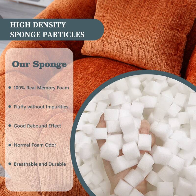 HOMEFUN Cozy Beanbag Sofa With Memory Foam Filler, Oversized Round Sofa