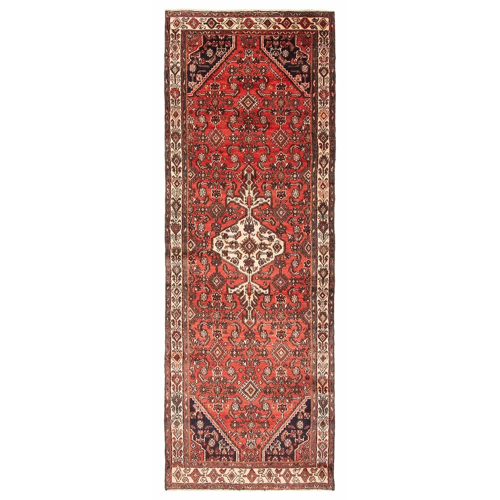 ECARPETGALLERY Hand-knotted Andelz Red Wool Rug - 3'1 x 9'0