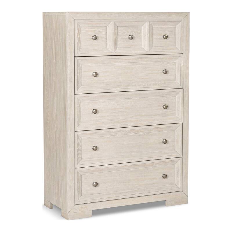Furniture of America Durem Modern Classic 6-Piece Solid Wood Panel Bedroom Set with 3-Drawer Nightstand