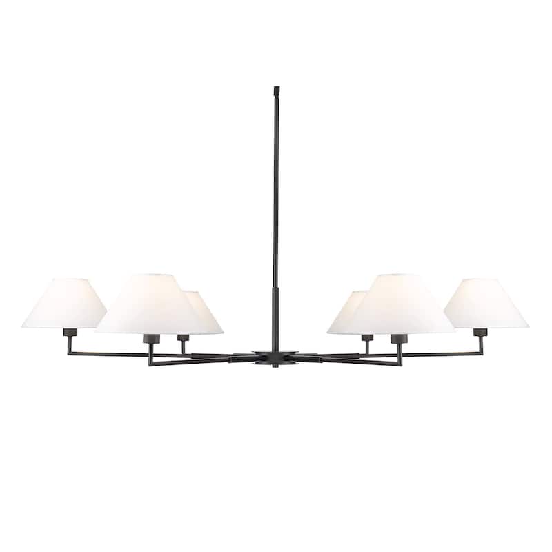 Z-Lite 744-63R Leila 6 Light 63" Wide Chandelier - Matte Black