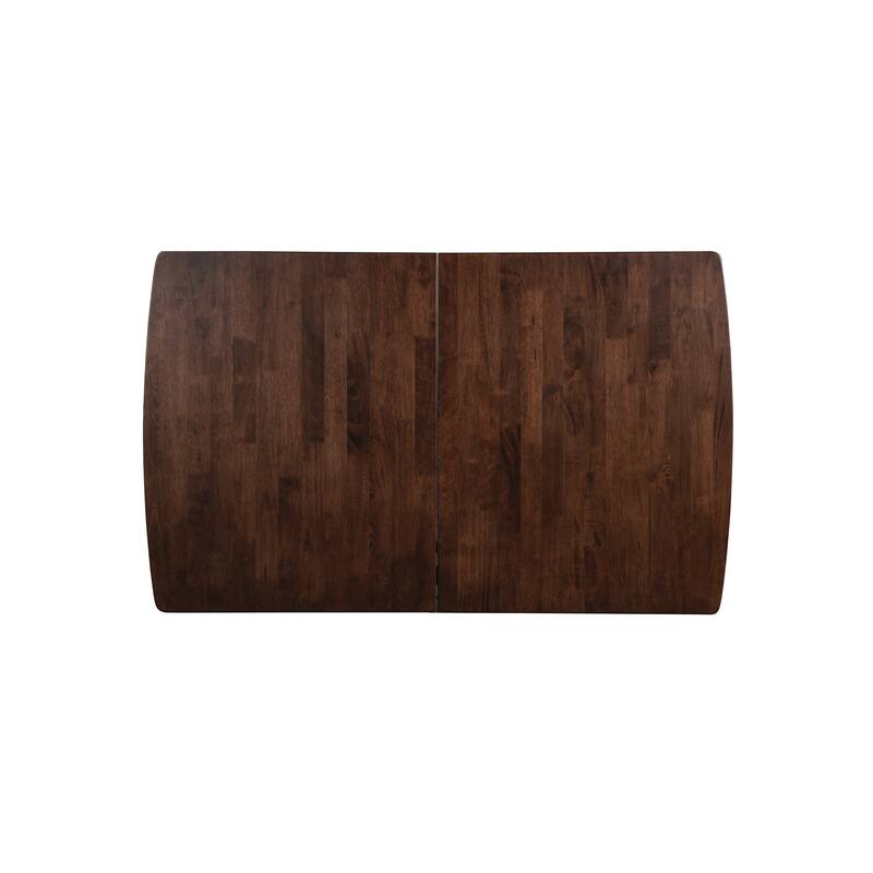 Furniture of America Abigail VIII Mid-Century Modern Rich Walnut Extendable Self-Storing 64-inch Dining Table