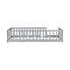 preview thumbnail 84 of 84, Montessori Twin Size Toddler Floor Bed with Fence without Door, Open-row Design Wood Frame Platform Bed with Safety Guardrails