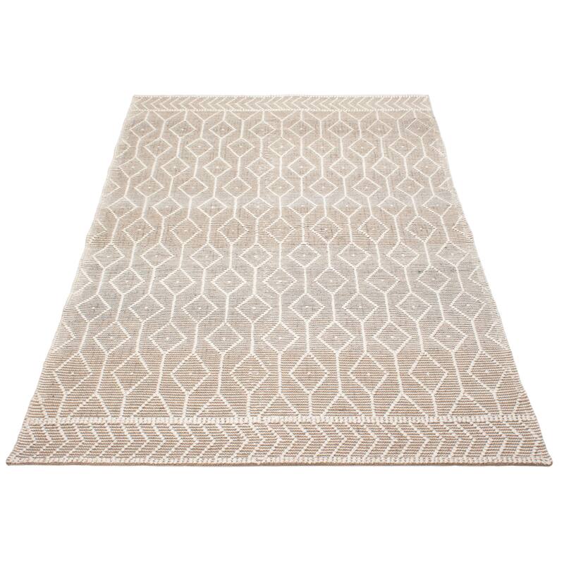 ECARPETGALLERY Braid weave Sienna Taupe Wool Rug - 6'3 x 8'11