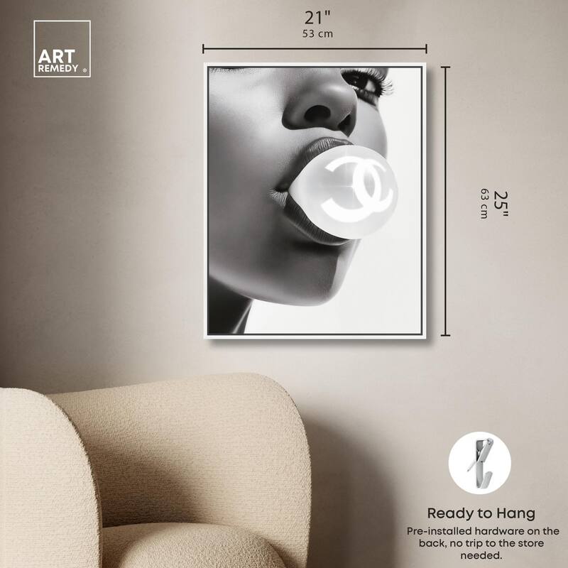 Bubble Gum Pop Monochrome Canvas by Art Remedy
