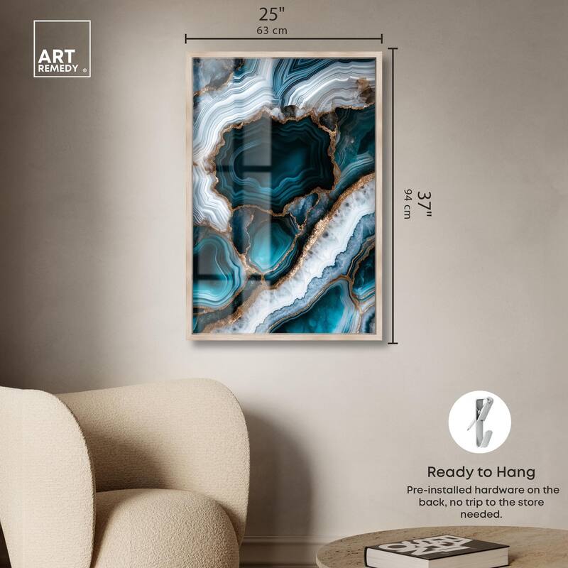 Teal Tectonic I Shadowbox by Art Remedy