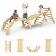preview thumbnail 18 of 25, Foldable Pikler Triangle Set Toddler Wood Montessori Climbing Toys White