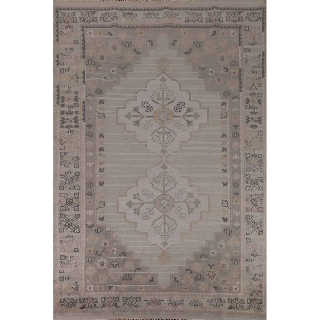 Geometric Heriz Serapi Indian Area Rug Hand-Knotted Wool Carpet - 8'9"x 11'8"