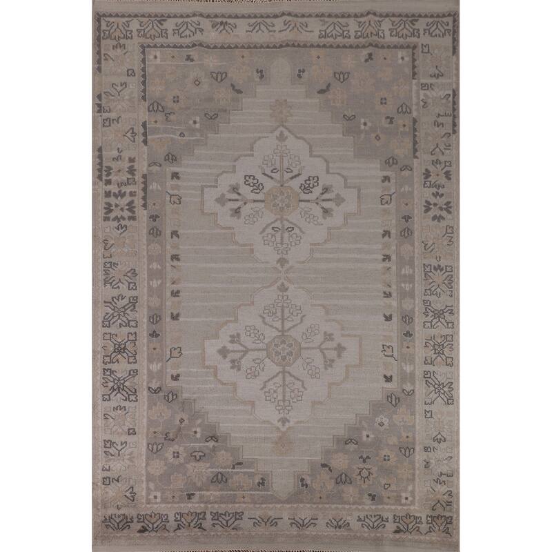 Geometric Heriz Serapi Indian Area Rug Hand-Knotted Wool Carpet - 8'9"x 11'8"
