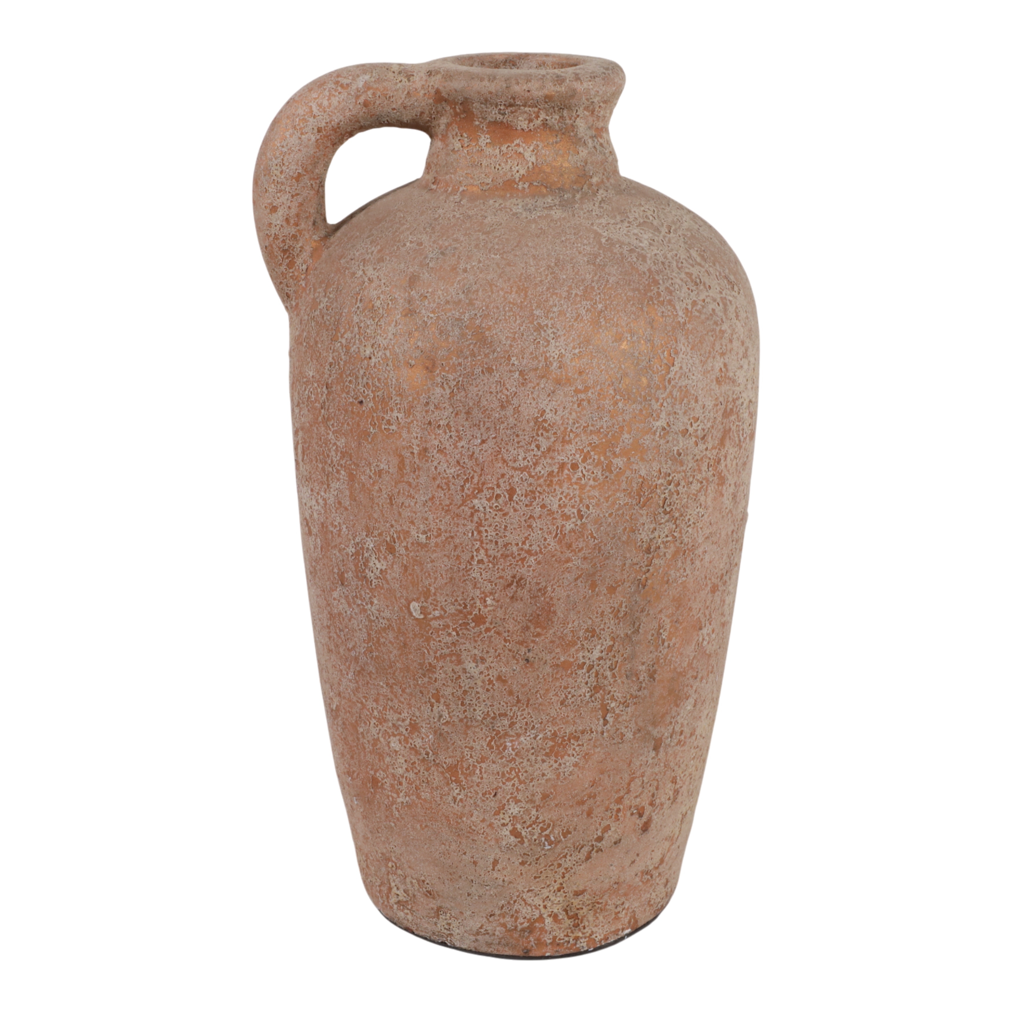 Decorative Vase - Orange/Gold Terracotta Textured, 17 in.
