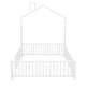 preview thumbnail 4 of 21, Full Size Platform Bed w/Guardrail and Chimney Design, Heavy Duty Metal House Shape Floor Bed Frame for Children, Boys and Girls